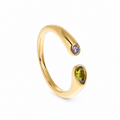 Anel Duo de Gotas Ajustável — Banhado a Ouro 18k