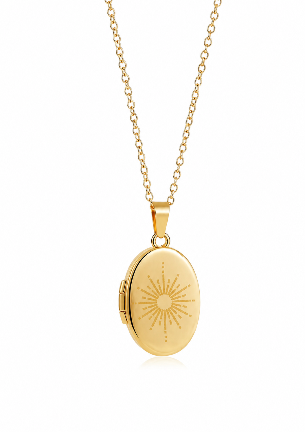 Colar Relicário Oval Banhado a Ouro 18k
