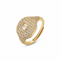 Anel Chevalier Cravejado Ajustável — Banhado a Ouro 18k