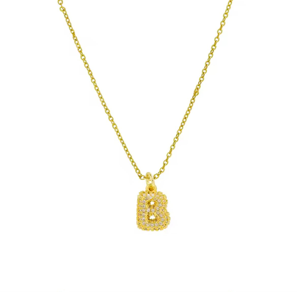 Colar com Inicial Cravejada — Sua Letra em Destaque | Banhado a Ouro 18K