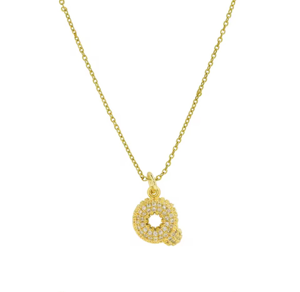 Colar com Inicial Cravejada — Sua Letra em Destaque | Banhado a Ouro 18K