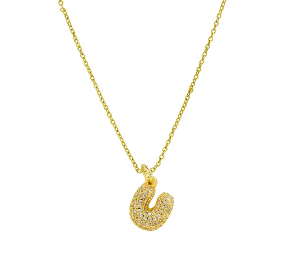 Colar com Inicial Cravejada — Sua Letra em Destaque | Banhado a Ouro 18K